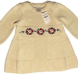 Hanna Andersson Cream Sweater Infant Dress 3-6 mo
